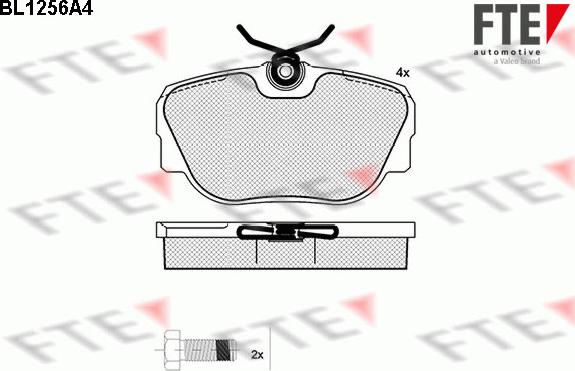 FTE BL1256A4 - Тормозные колодки, дисковые, комплект autospares.lv