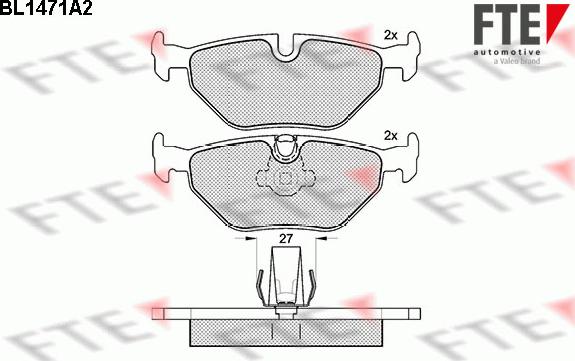 FTE BL1471A2 - Тормозные колодки, дисковые, комплект autospares.lv