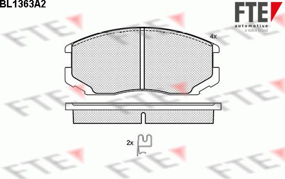 FTE BL1363A2 - Тормозные колодки, дисковые, комплект autospares.lv