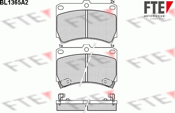 FTE BL1365A2 - Тормозные колодки, дисковые, комплект autospares.lv