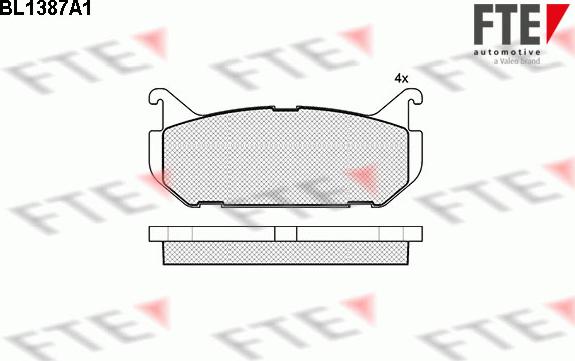 FTE BL1387A1 - Тормозные колодки, дисковые, комплект autospares.lv