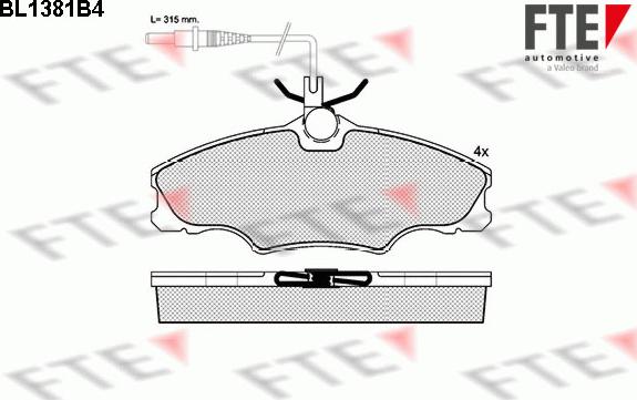 FTE 9010156 - Тормозные колодки, дисковые, комплект autospares.lv