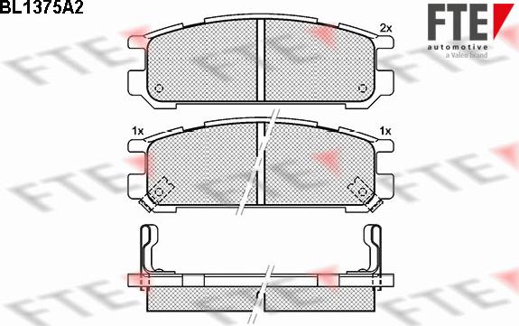 FTE BL1375A2 - Тормозные колодки, дисковые, комплект autospares.lv