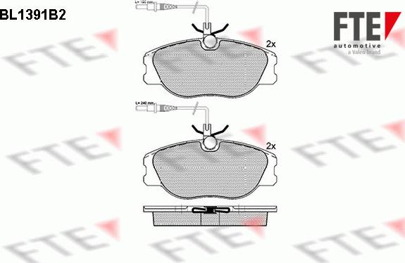 FTE 9010166 - Тормозные колодки, дисковые, комплект autospares.lv