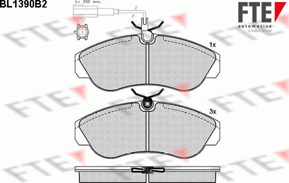 FTE BL1390B2 - Тормозные колодки, дисковые, комплект autospares.lv