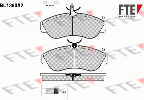 FTE BL1390A2 - Тормозные колодки, дисковые, комплект autospares.lv