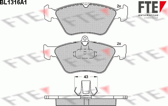 FTE 9010104 - Тормозные колодки, дисковые, комплект autospares.lv