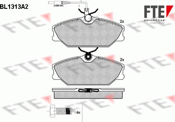 FTE 9010101 - Тормозные колодки, дисковые, комплект autospares.lv