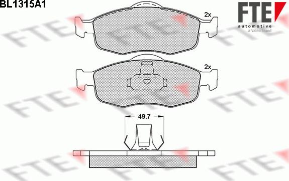 FTE BL1315A1 - Тормозные колодки, дисковые, комплект autospares.lv