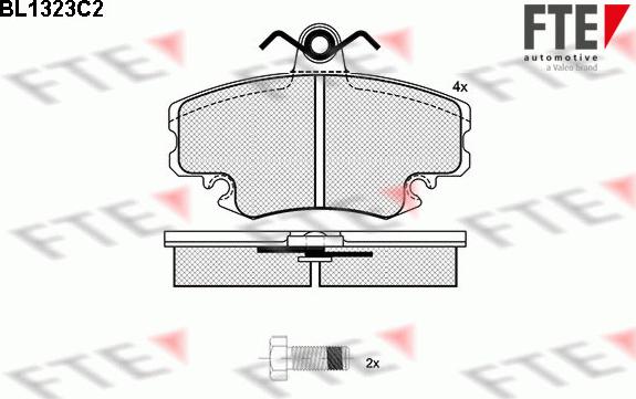 FTE BL1323C2 - Тормозные колодки, дисковые, комплект autospares.lv