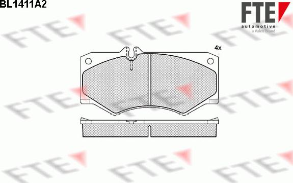 FTE BL1411A2 - Тормозные колодки, дисковые, комплект autospares.lv