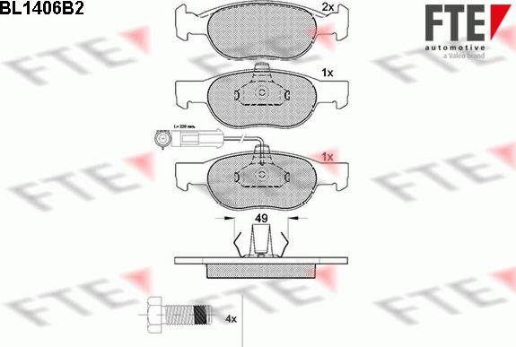 FTE 9010181 - Тормозные колодки, дисковые, комплект autospares.lv