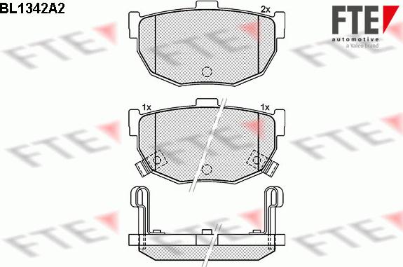 FTE BL1342A2 - Тормозные колодки, дисковые, комплект autospares.lv