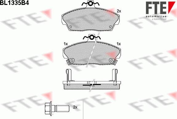 FTE BL1335B4 - Тормозные колодки, дисковые, комплект autospares.lv