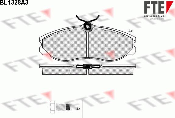 FTE BL1328A3 - Тормозные колодки, дисковые, комплект autospares.lv