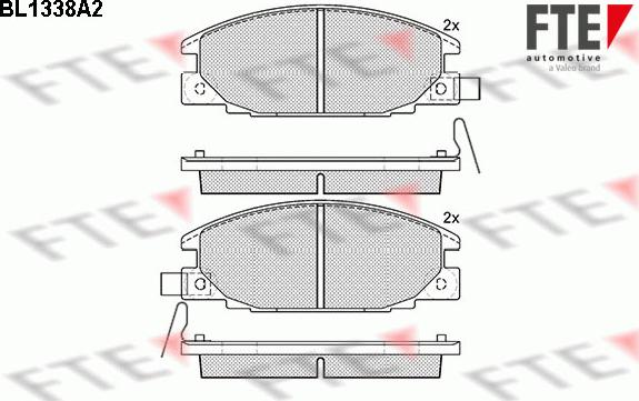 FTE BL1338A2 - Тормозные колодки, дисковые, комплект autospares.lv