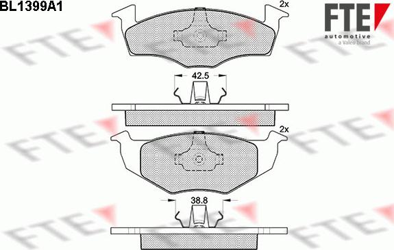 FTE BL1399A1 - Тормозные колодки, дисковые, комплект autospares.lv