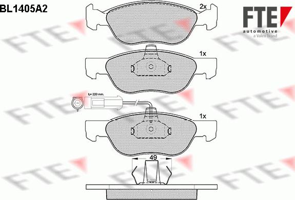 FTE 9010178 - Тормозные колодки, дисковые, комплект autospares.lv