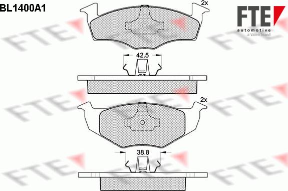 FTE 9010173 - Тормозные колодки, дисковые, комплект autospares.lv