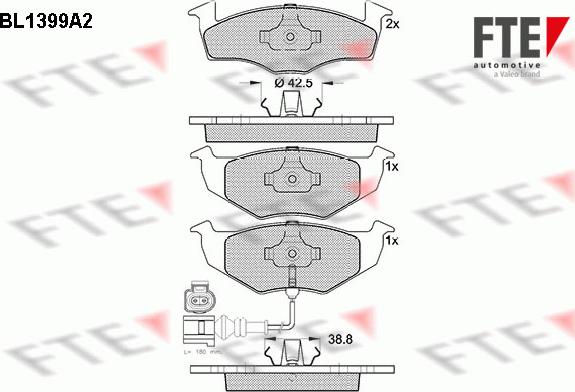 FTE 9010172 - Тормозные колодки, дисковые, комплект autospares.lv