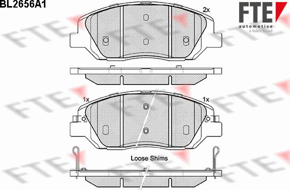 FTE BL2656A1 - Тормозные колодки, дисковые, комплект autospares.lv