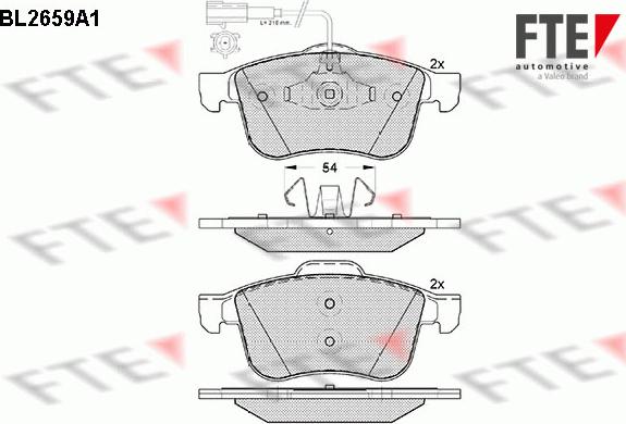 FTE 9010898 - Тормозные колодки, дисковые, комплект autospares.lv