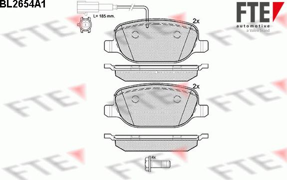 FTE 9010893 - Тормозные колодки, дисковые, комплект autospares.lv