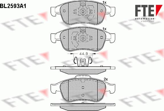 FTE BL2593A1 - Тормозные колодки, дисковые, комплект autospares.lv