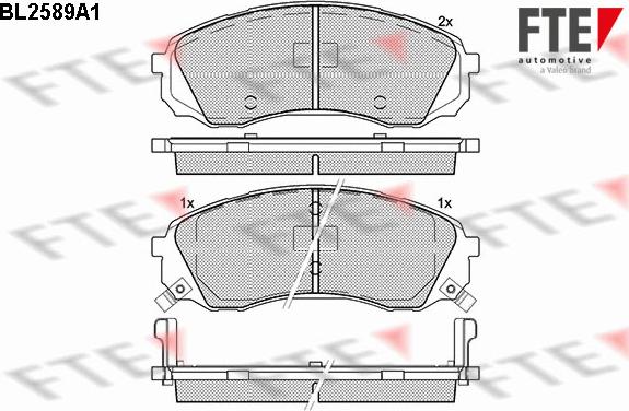 FTE BL2589A1 - Тормозные колодки, дисковые, комплект autospares.lv