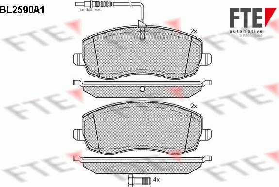 FTE BL2590A1 - Тормозные колодки, дисковые, комплект autospares.lv