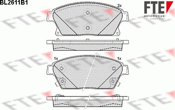 FTE BL2611B1 - Тормозные колодки, дисковые, комплект autospares.lv