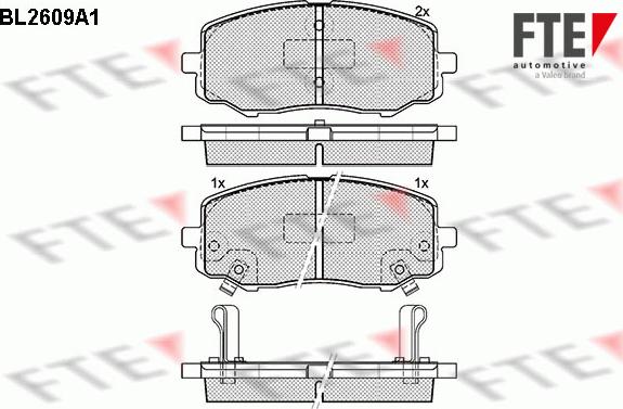 FTE BL2609A1 - Тормозные колодки, дисковые, комплект autospares.lv