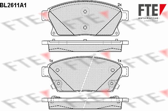 FTE BL2611A1 - Тормозные колодки, дисковые, комплект autospares.lv