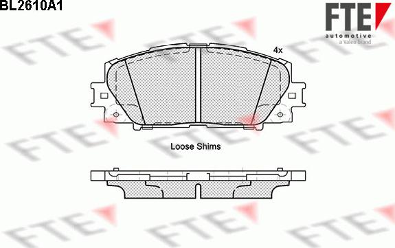 FTE BL2610A1 - Тормозные колодки, дисковые, комплект autospares.lv