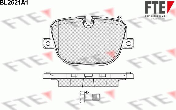 FTE BL2621A1 - Тормозные колодки, дисковые, комплект autospares.lv