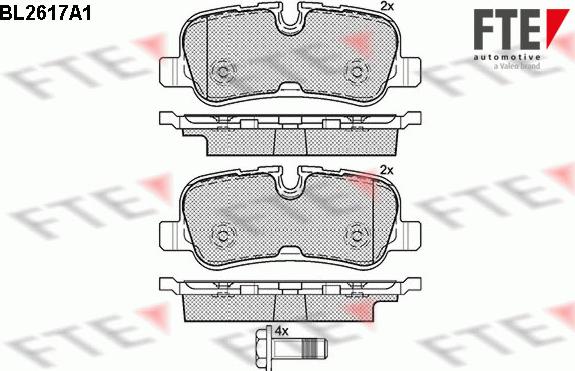 FTE BL2617A1 - Тормозные колодки, дисковые, комплект autospares.lv