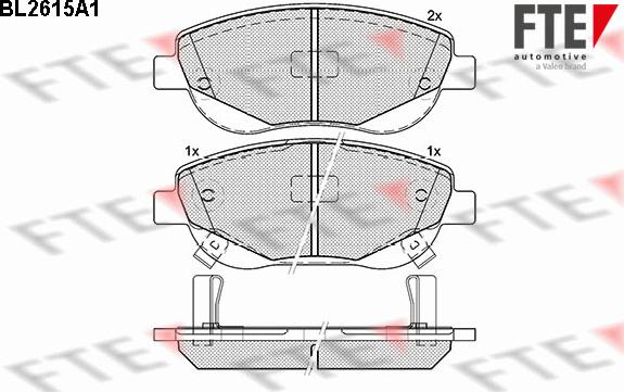 FTE BL2615A1 - Тормозные колодки, дисковые, комплект autospares.lv