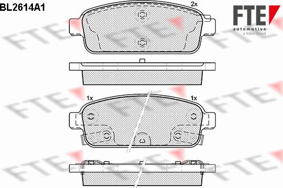 FTE BL2614A1 - Тормозные колодки, дисковые, комплект autospares.lv