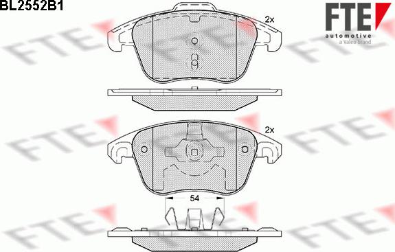 FTE BL2552B1 - Тормозные колодки, дисковые, комплект autospares.lv