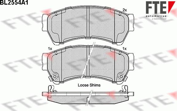 FTE BL2554A1 - Тормозные колодки, дисковые, комплект autospares.lv