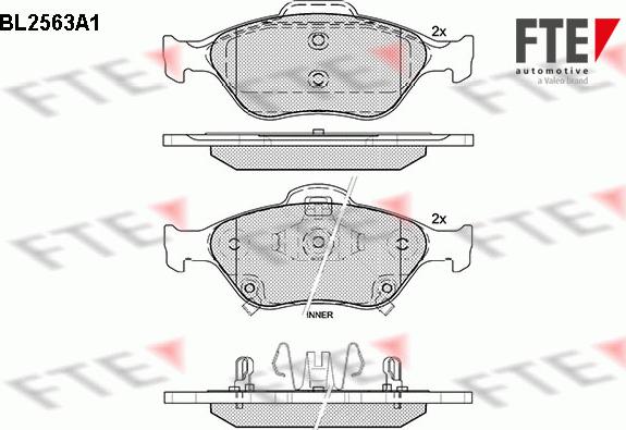 FTE BL2563A1 - Тормозные колодки, дисковые, комплект autospares.lv