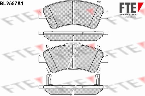 FTE BL2557A1 - Тормозные колодки, дисковые, комплект autospares.lv