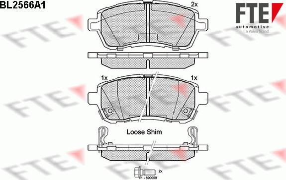 FTE 9010817 - Тормозные колодки, дисковые, комплект autospares.lv