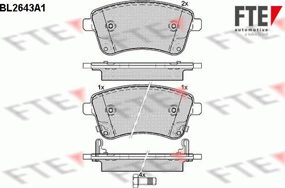 FTE BL2643A1 - Тормозные колодки, дисковые, комплект autospares.lv