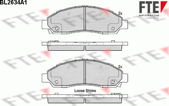 FTE BL2634A1 - Тормозные колодки, дисковые, комплект autospares.lv