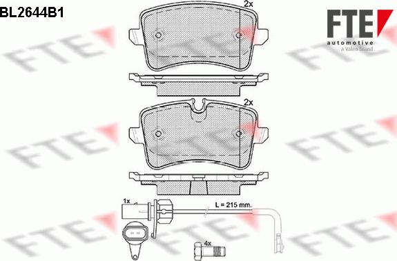 FTE BL2644B1 - Тормозные колодки, дисковые, комплект autospares.lv