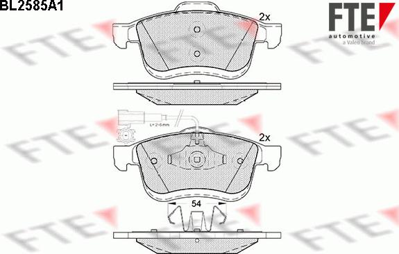 FTE 9010836 - Тормозные колодки, дисковые, комплект autospares.lv