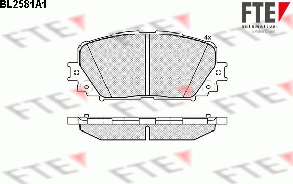 FTE BL2581A1 - Тормозные колодки, дисковые, комплект autospares.lv