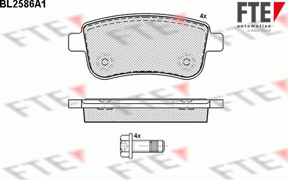 FTE BL2586A1 - Тормозные колодки, дисковые, комплект autospares.lv