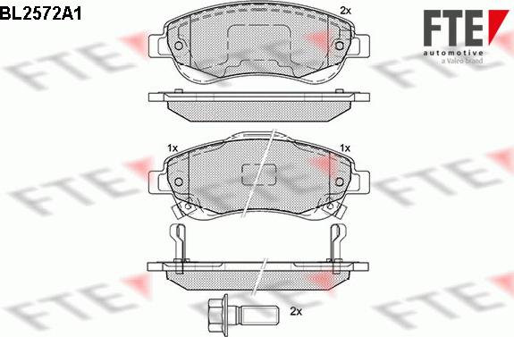 FTE BL2572A1 - Тормозные колодки, дисковые, комплект autospares.lv